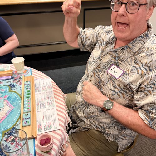 Alan celebrating a win at Open Play