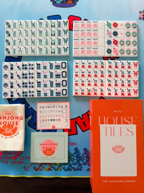 The Mahjong House Tiles, Pink/White
